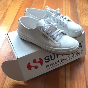 White Leather Superga Sneakers